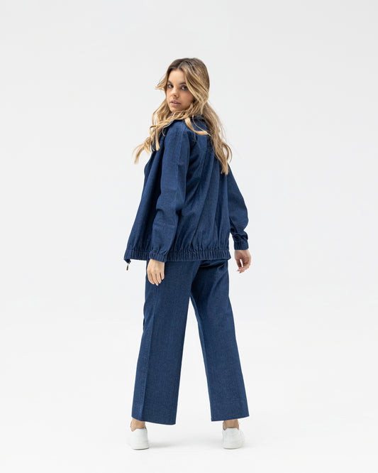 Denim pants with jacket set