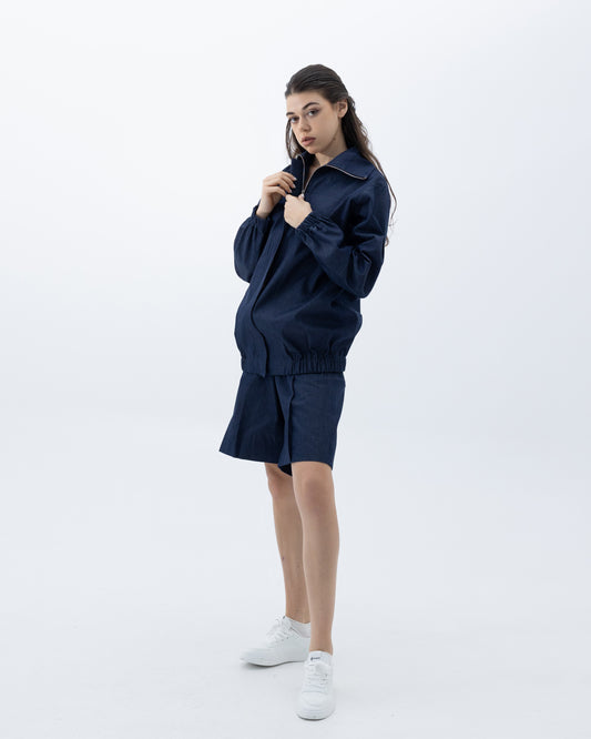 Denim shorts and jacket set