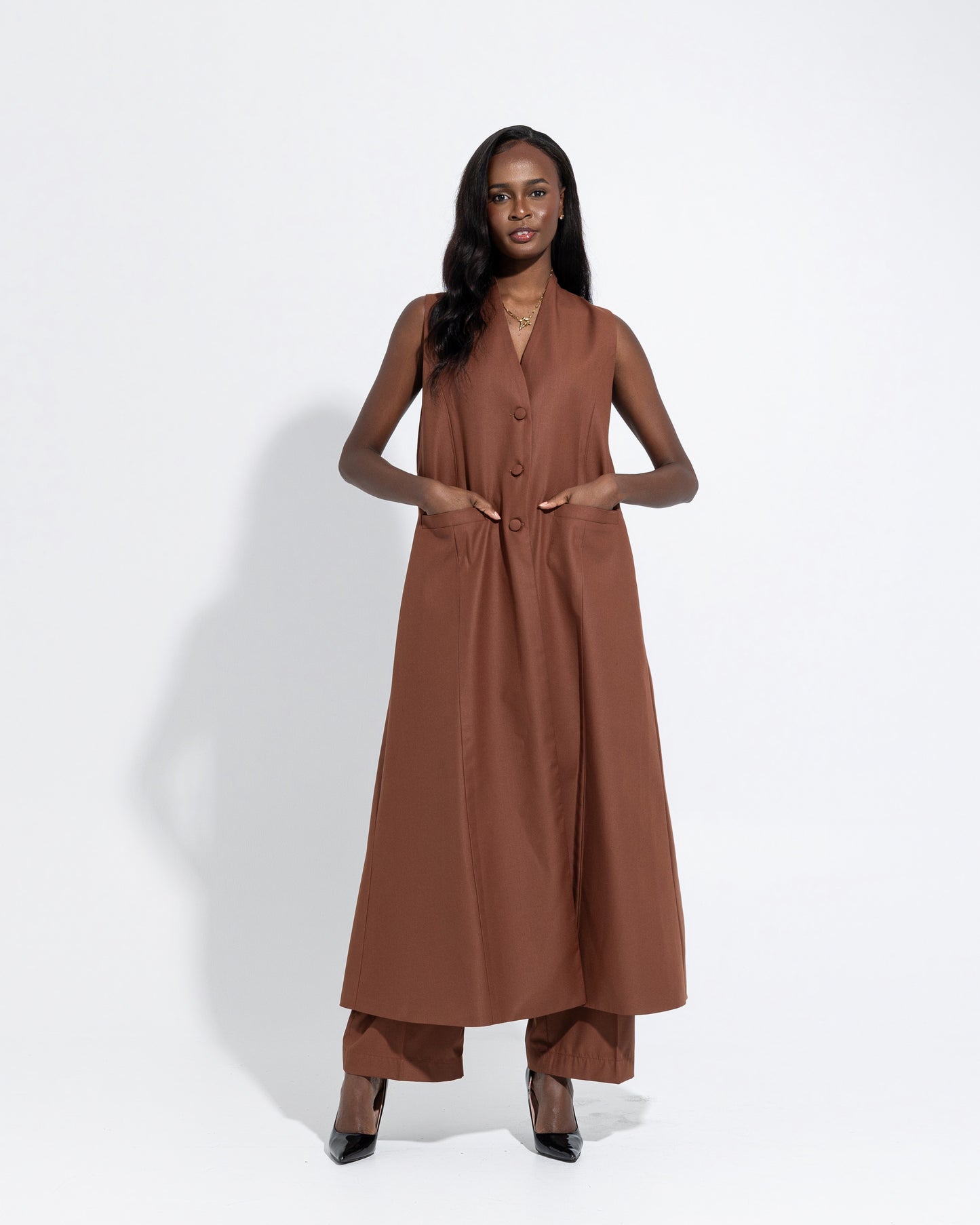 Long vest with pants