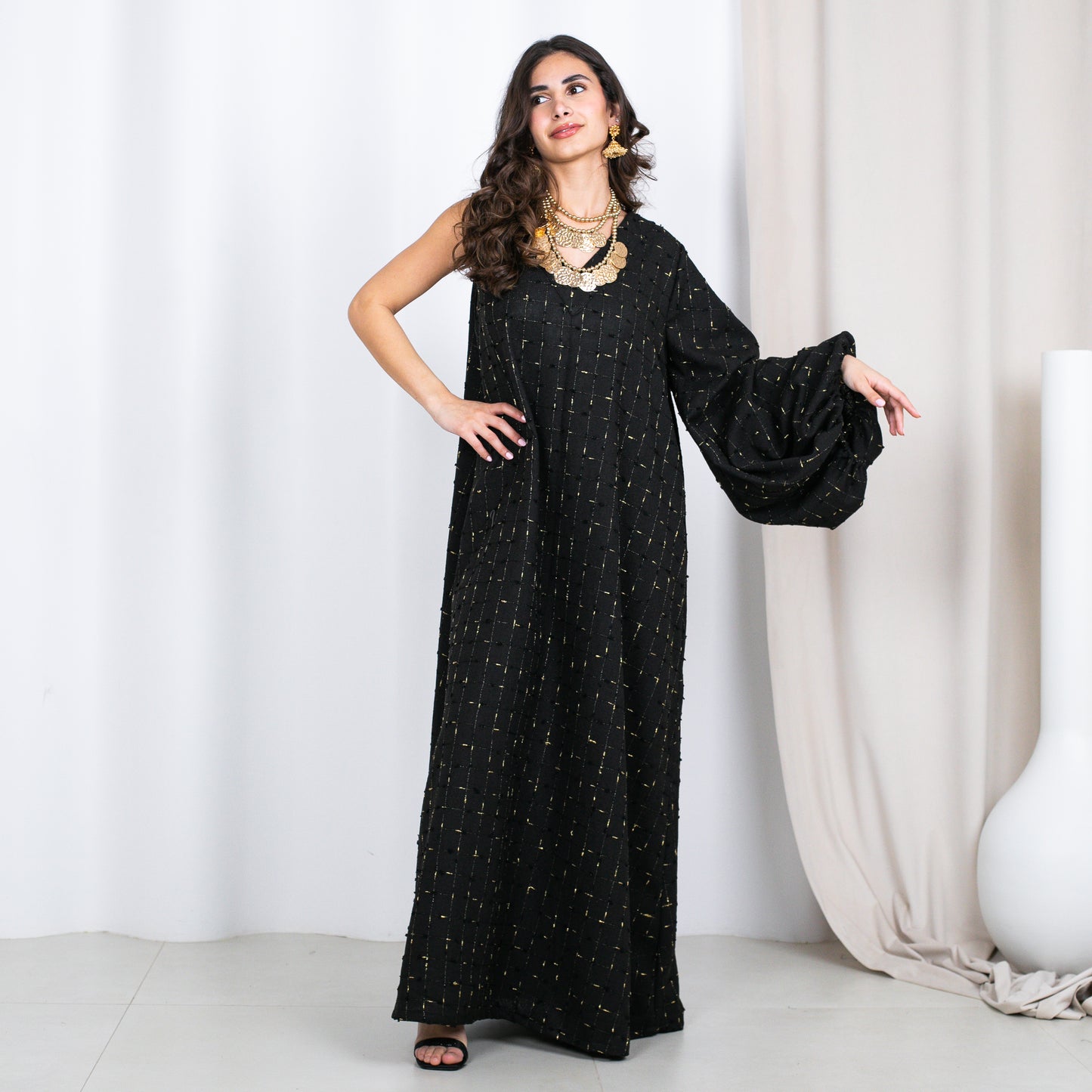 Half Bubble Sleeve Kaftan